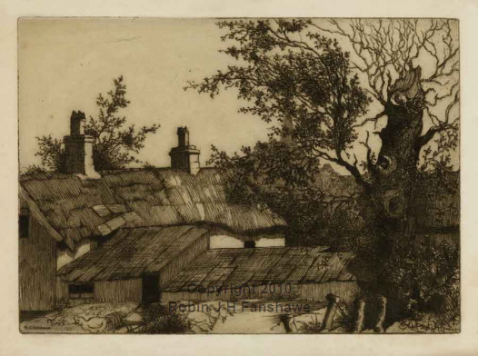 26 - Etching - 'Cottage at Bidston'