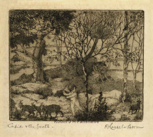 27 - Etching - 'Cupid and Goats'