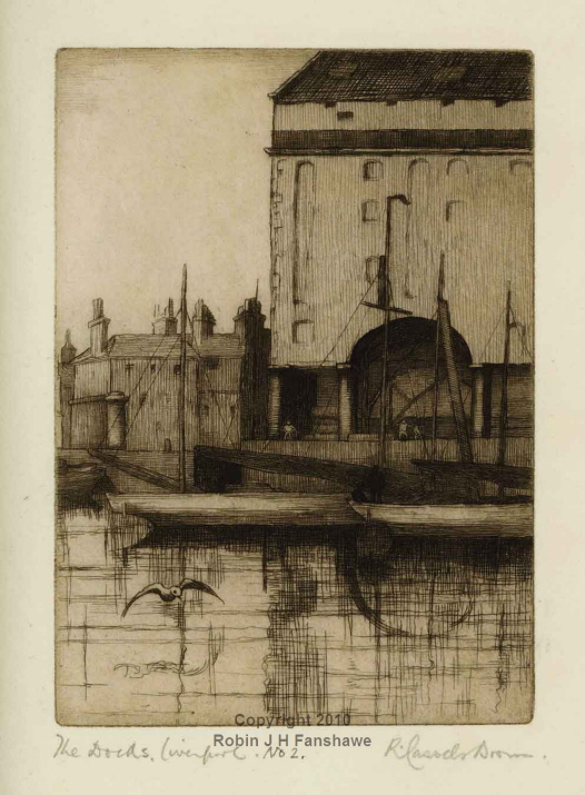 30 - Etching - 'The Docks Liverpool, No2'