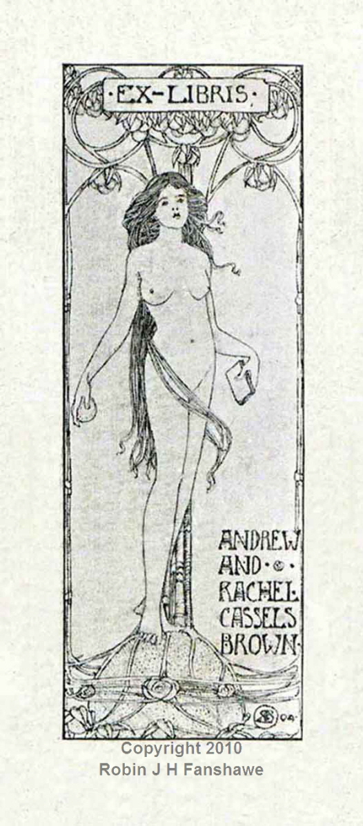 4 - Rachel and Andrew Cassels Brown's Bookplate - halftone